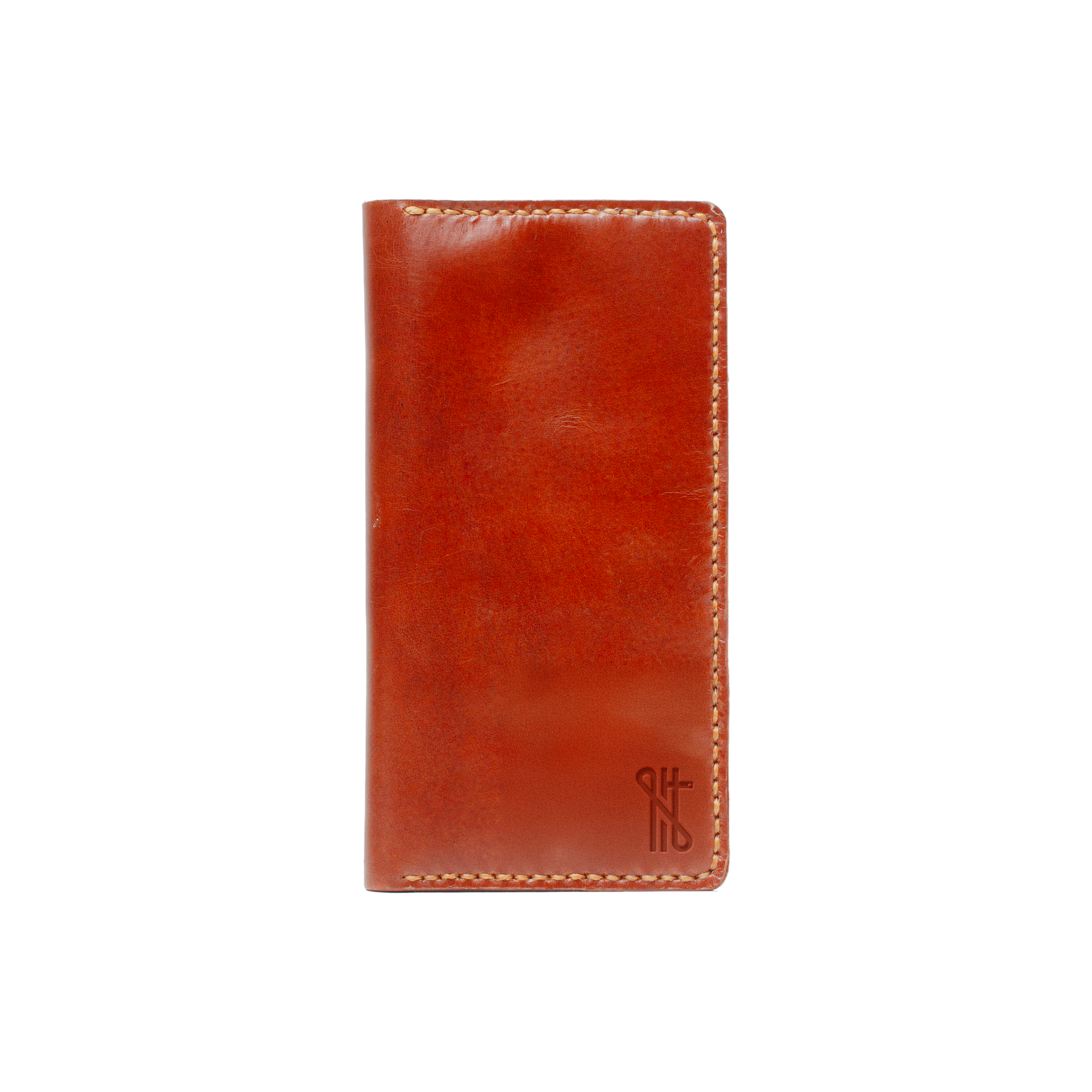 executive long leather brown wallet for men